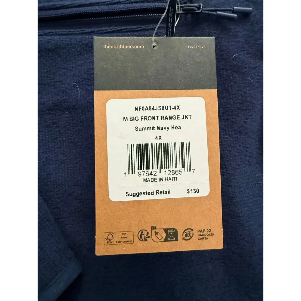NWT The North Face Fleece Full Zip Jacket.  Size 4X